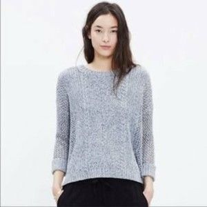 Madewell Marled Plaza Pullover Sweater - Grey - Size Small